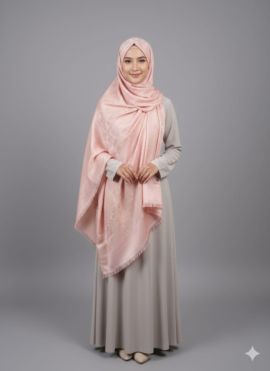 Female Women Stoll And Scarf  color-Pink  Stylish 100% Soft Cotton Fabric