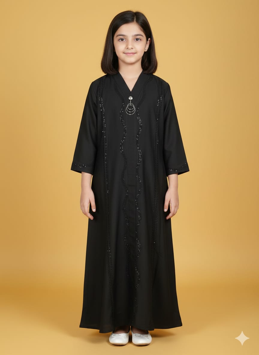 Kids Aline Naqab Korean Nida fabric With Dupatta