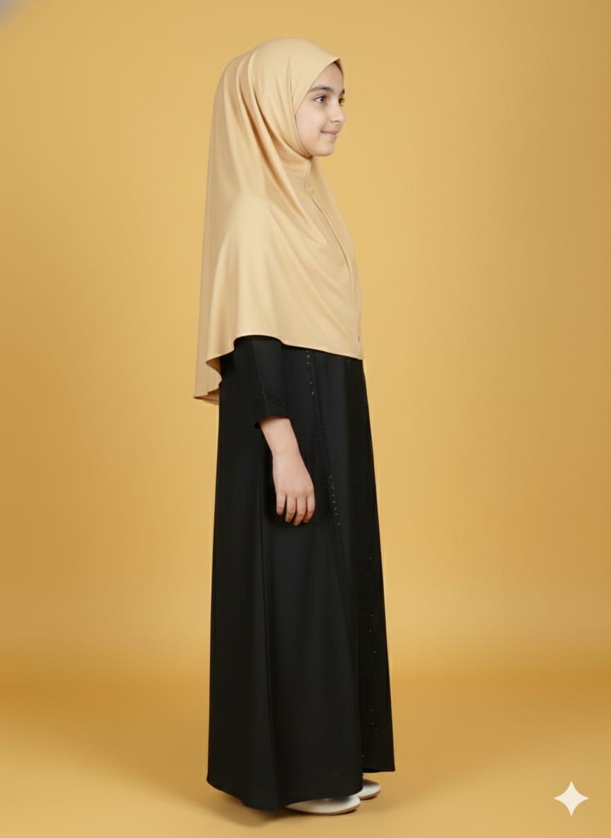 Kids Aline Naqab Korean Nida fabric With Dupatta