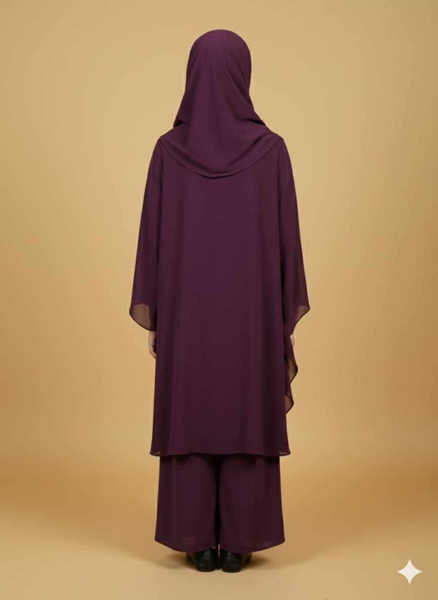 Kids Kaftan Naqab Korean Nida Fabric With Dupatta