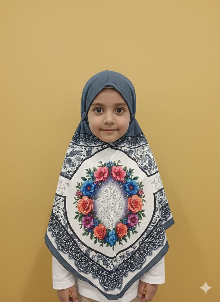 Hjab for kids  - Premium Structable -Ready -To -Wear Islamic Hijab and Popcorn fabric