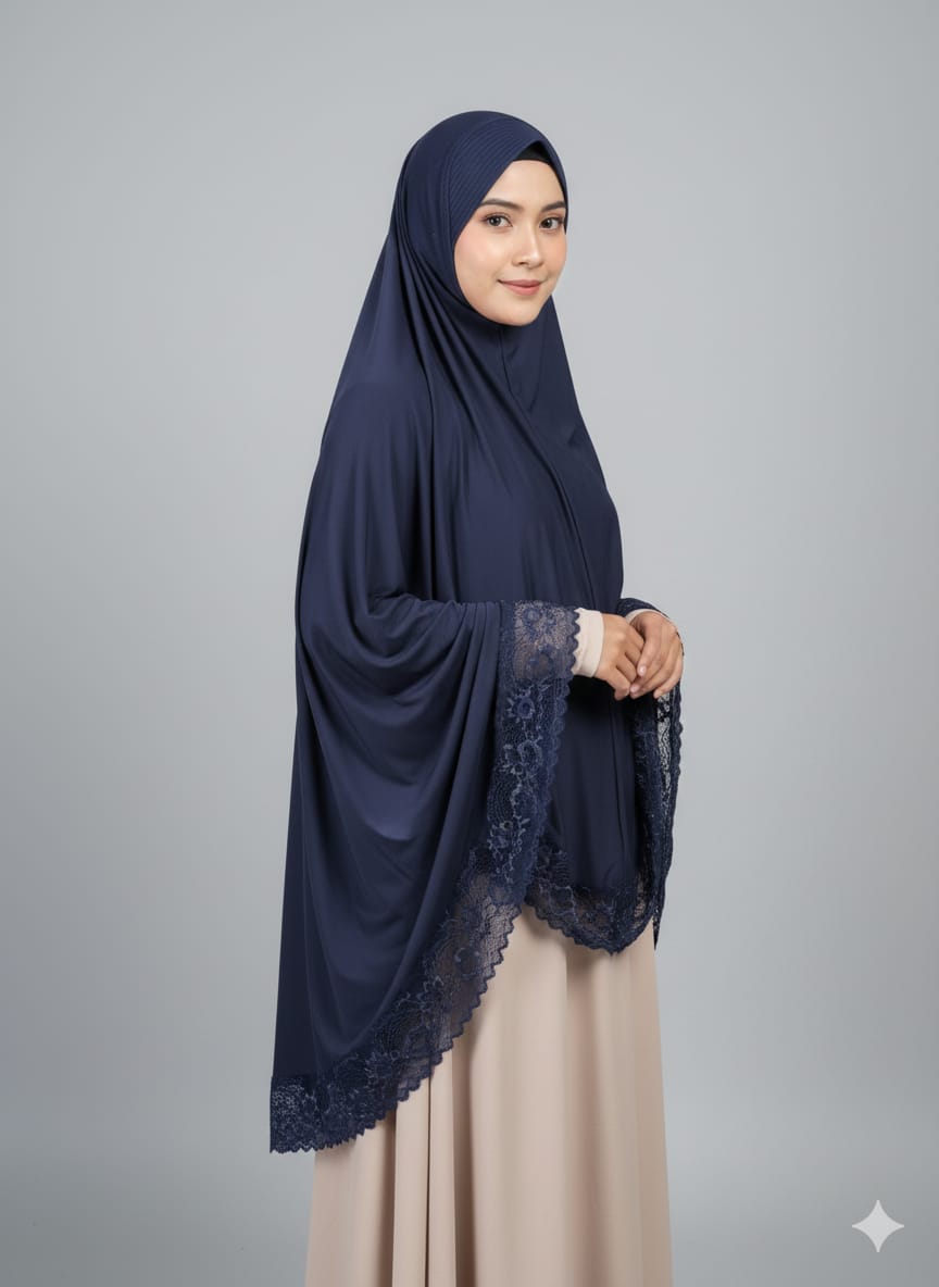 Soft Lycra  Stylish Hijab for Women and  Girl and Navy colour