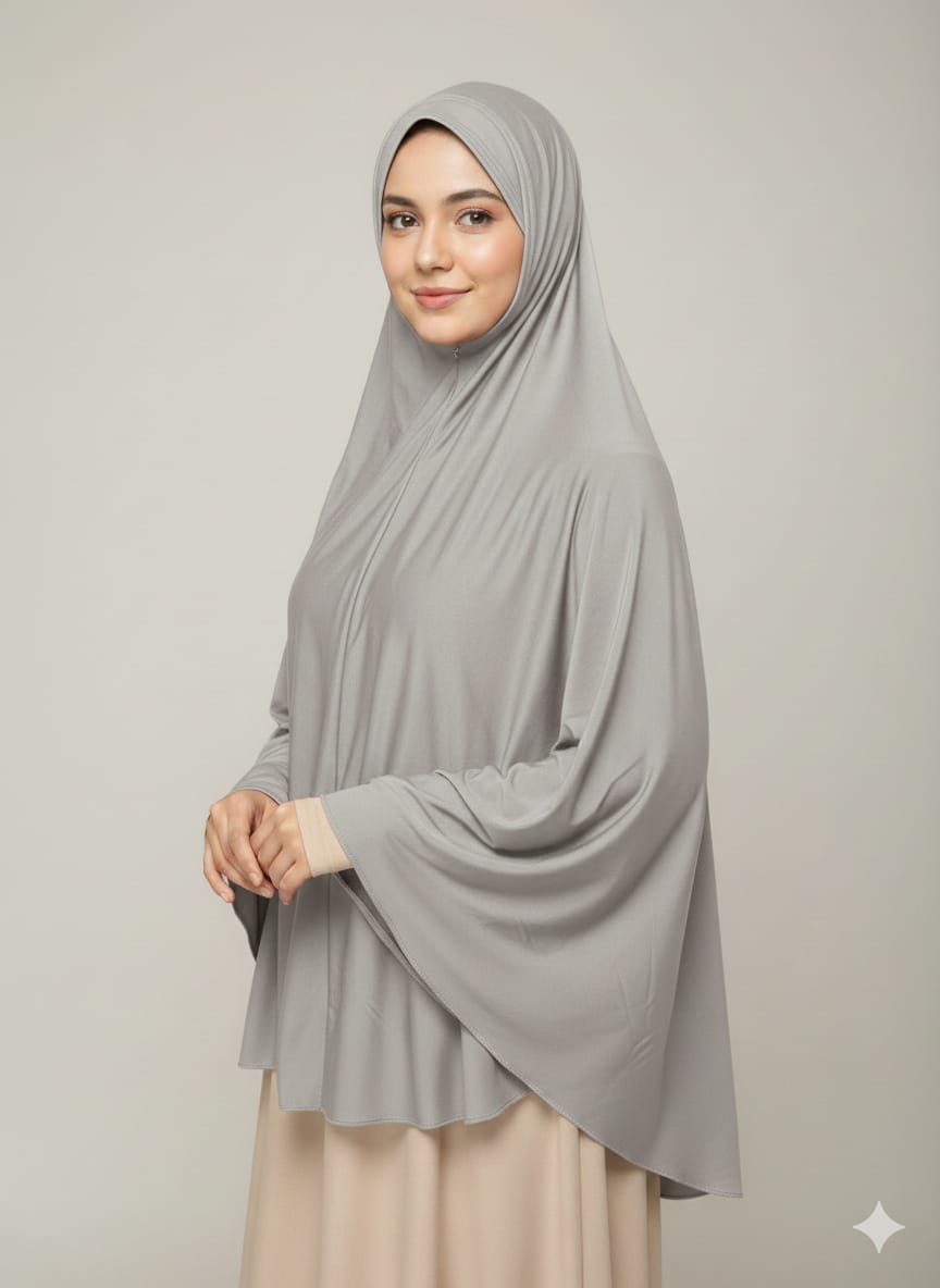 Soft Lycra Stylish Hijab for Women and Girl and grey Colour