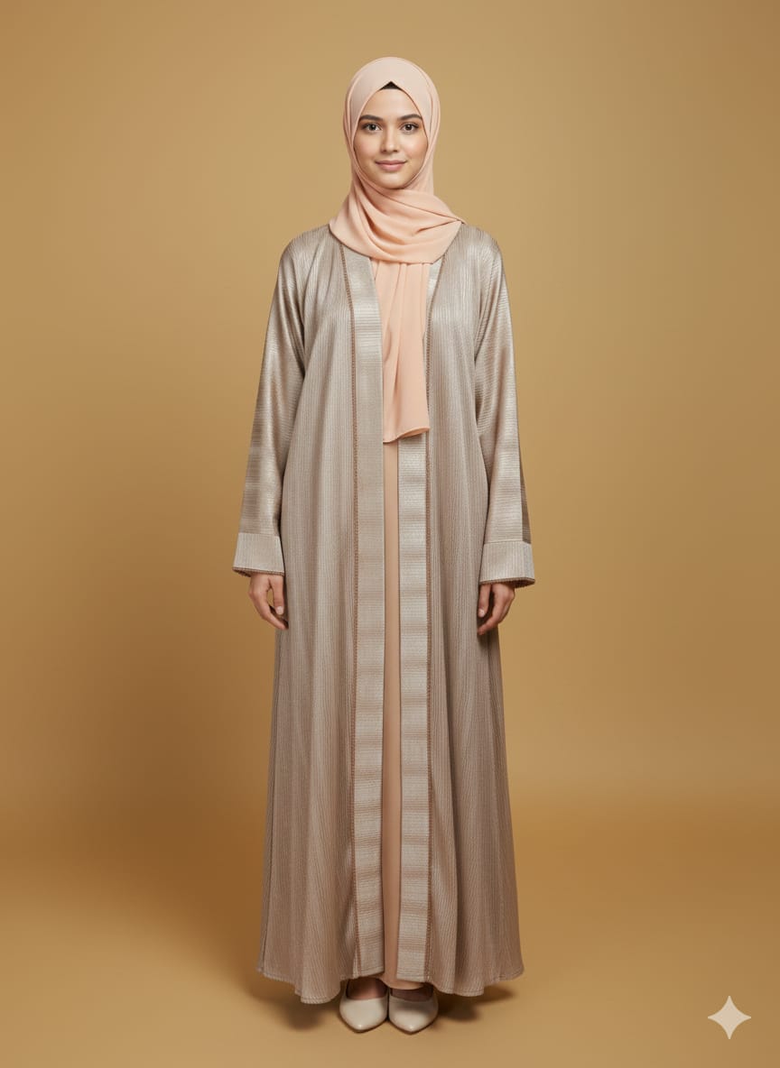 Aline design Naqab Women And Gril Important Fabric Silver colour