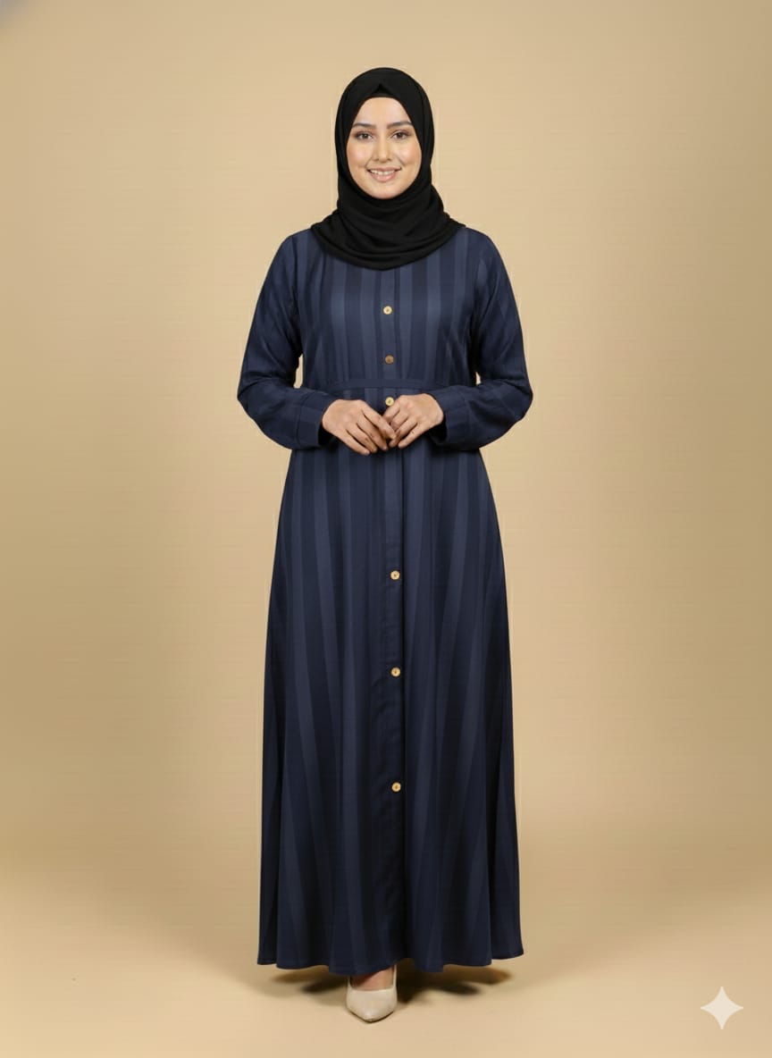 Aline design Tik tok fabric Naqab for Girl and women Navy blue