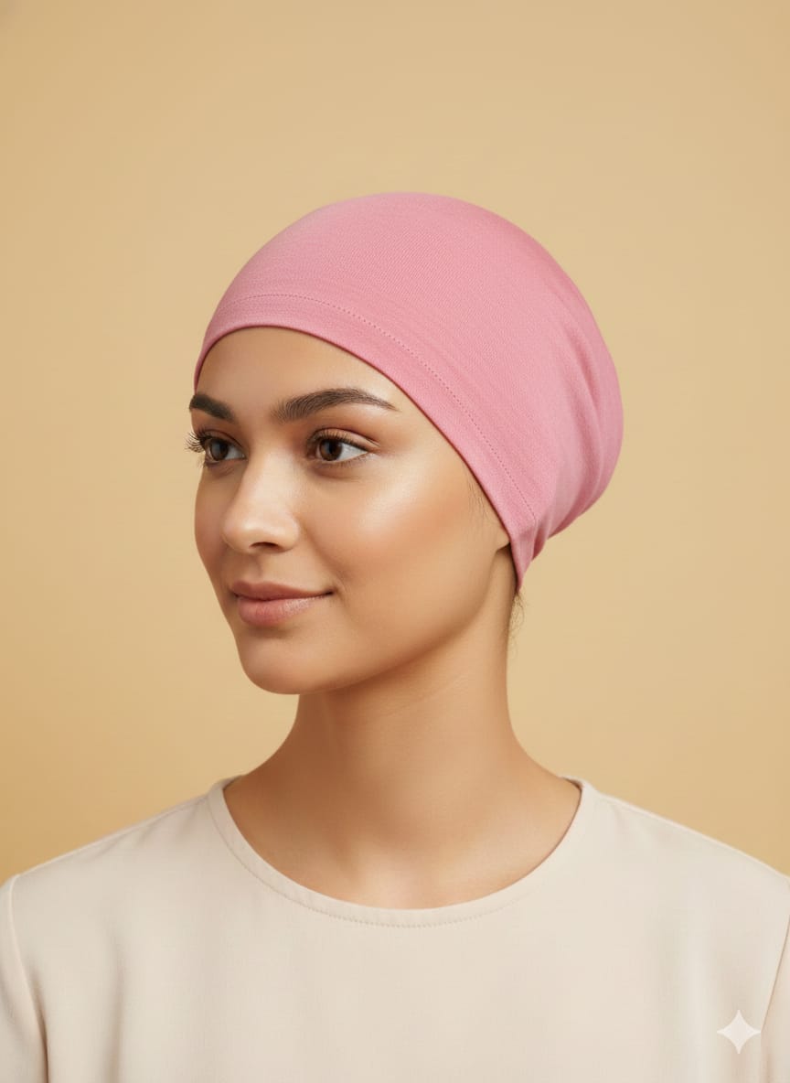 Noorjahan-Pink Pure Cotton Muslim Women Under Hijab Cap