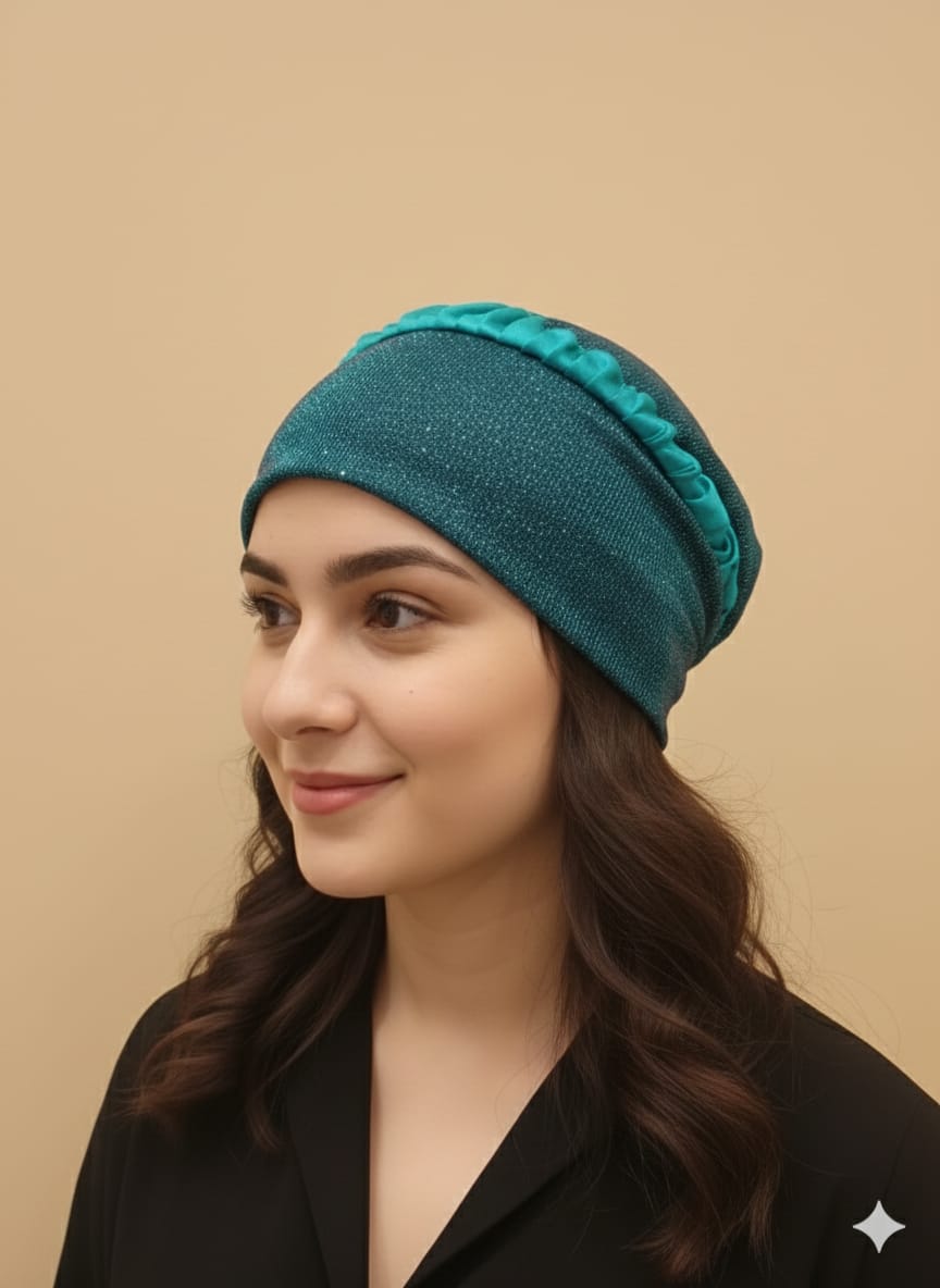 Noorjahan - Firozi Colour Pure Cotton Muslim Women Under Hijab Cap