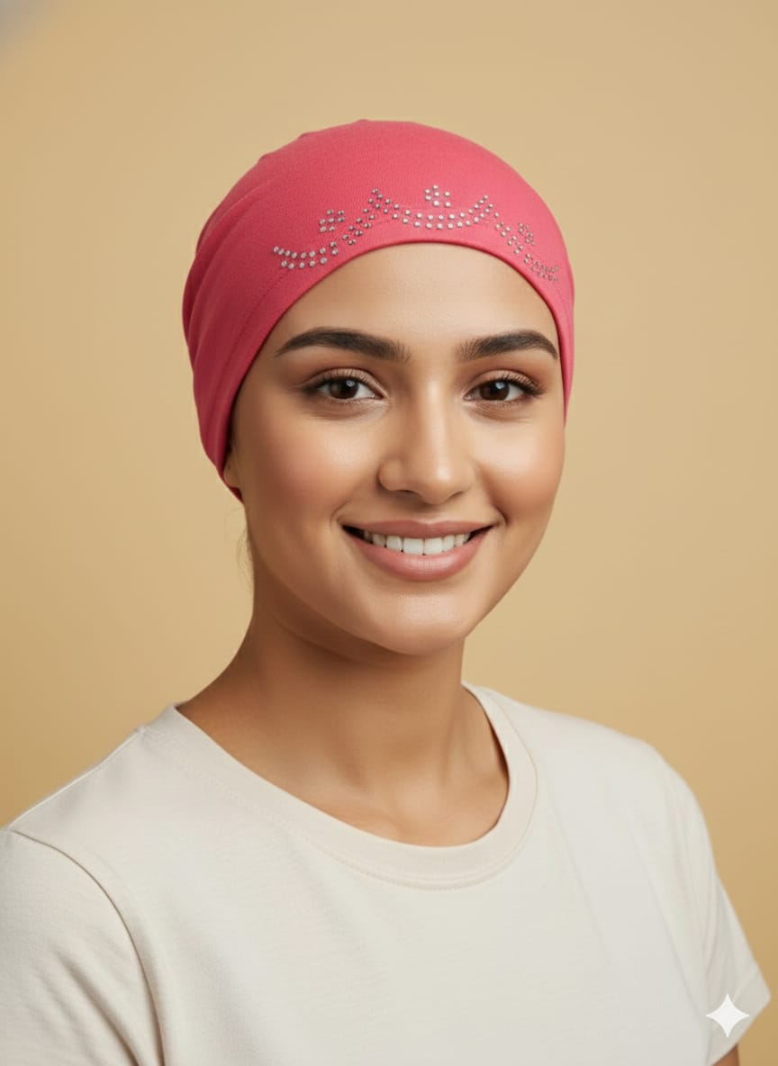 Noorjahan - Gajari Colour  Pure Cotton Muslim Women Under Hijab Cap