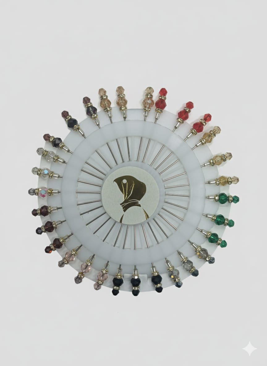 Imported Crystal Taakni Hijab Pins Multi colour 40 piece  and Scarf Pin