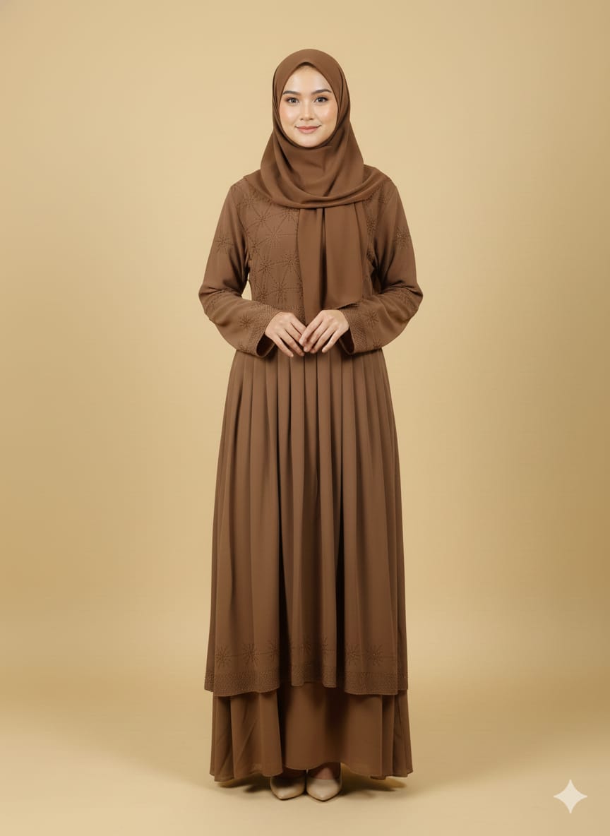 Frock Design Jorjet fabric Naqab For Muslim Women and Girl